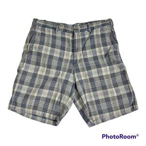 Tommy Bahama Men's Silk Linen Plaid Shorts Size 34 Pockets Outdoor Bermuda